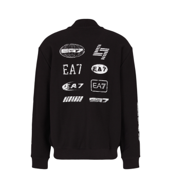 EA7 Cotton sweatshirt with zip from the graphic series black