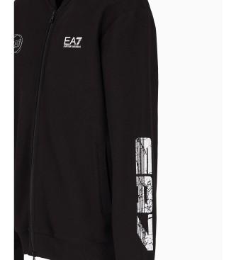 EA7 Cotton sweatshirt with zip from the graphic series black