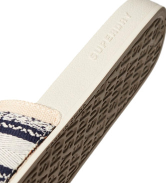 Superdry Beige flettede klipklapper