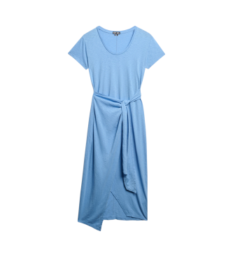 Superdry Robe midi bleu flamm crois