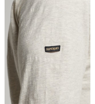 Superdry Beige gebreid gevlamd T-shirt met lange mouwen