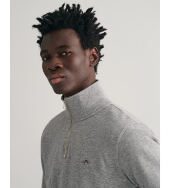 Gant Shield gr sweatshirt med halv lynls