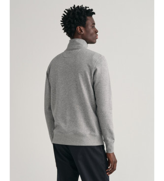 Gant Shield gr sweatshirt med halv lynls