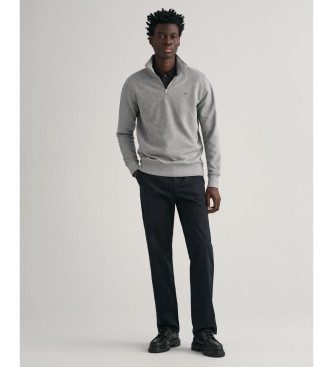 Gant Shield gr sweatshirt med halv lynls