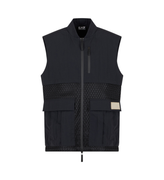 EA7 Black feather waistcoat