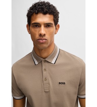 BOSS Polo Paddy en piqué marron