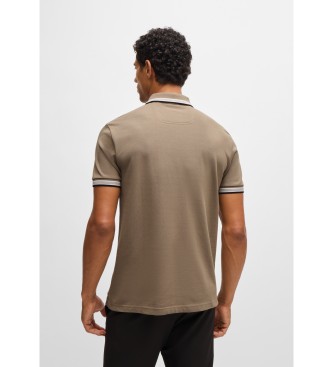 BOSS Polo Paddy en piqué marron