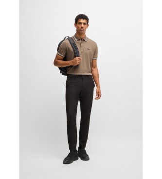 BOSS Polo Paddy en piqué marron