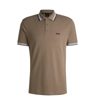 BOSS Polo Paddy en piqué marron