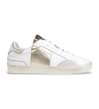 Pepe Jeans Chaussures en cuir Lane fun W blanc