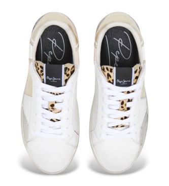 Pepe Jeans Chaussures en cuir Lane fun W blanc