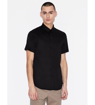Armani Exchange Chemise  manches courtes en popeline noire