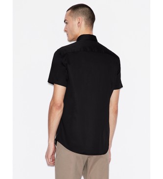 Armani Exchange Chemise  manches courtes en popeline noire