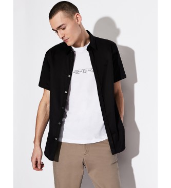 Armani Exchange Chemise  manches courtes en popeline noire