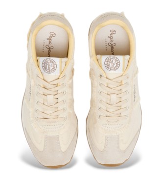 Pepe Jeans Baskets en cuir beige Once Twill