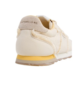 Pepe Jeans Baskets en cuir beige Once Twill
