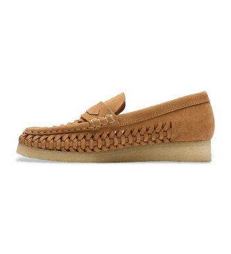 Clarks WBLoaferWeave bruin leren loafers