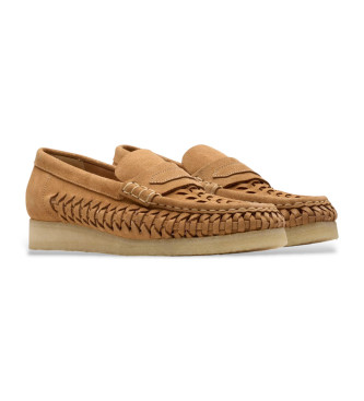 Clarks WBLoaferWeave bruin leren loafers
