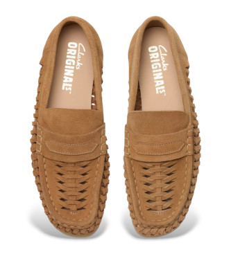 Clarks WBLoaferWeave bruin leren loafers