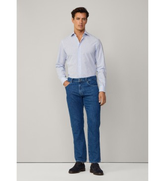 Hackett London Jeans Cot Linen Denim azul