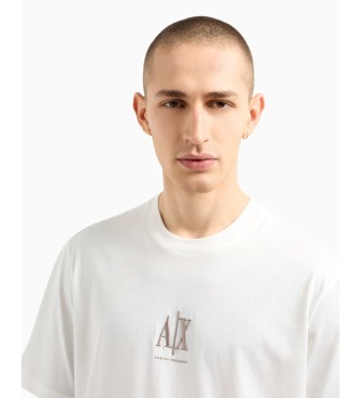 Armani Exchange T-shirt de manga curta com gola redonda branca
