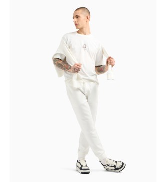 Armani Exchange T-shirt de manga curta com gola redonda branca