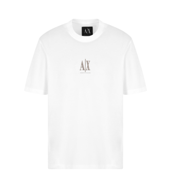 Armani Exchange T-shirt de manga curta com gola redonda branca