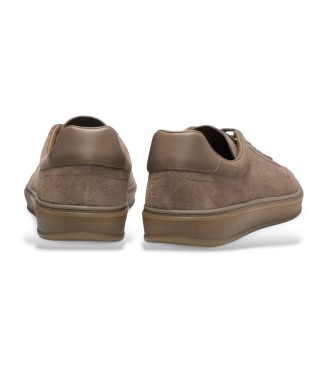 BOSS Zarek brown leather trainers
