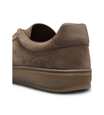 BOSS Zarek brown leather trainers