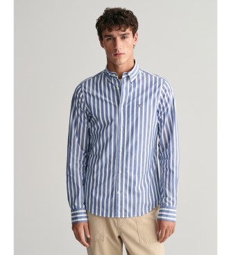 Gant Regular Fit poplin wide striped shirt blue