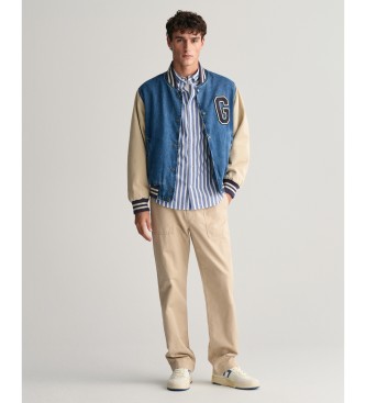 Gant Regular Fit poplin wide striped shirt blue