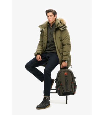 Superdry Mochila de lona con bordado verde