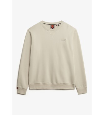 Superdry Sweat-shirt beige Essential  col ras du cou avec logo Essential