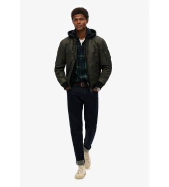 Superdry Casaco militar com capuz MA1 preto