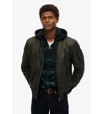 Superdry Casaco militar com capuz MA1 preto