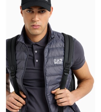 EA7 Core Identity grey stretch cotton polo shirt