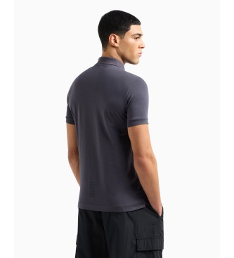 EA7 Core Identity grey stretch cotton polo shirt