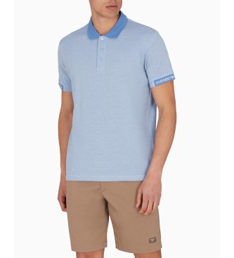 Emporio Armani Short sleeve blue polo shirt