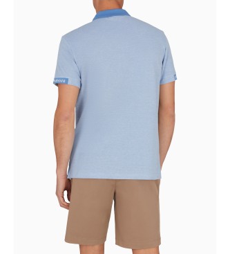 Emporio Armani Short sleeve blue polo shirt