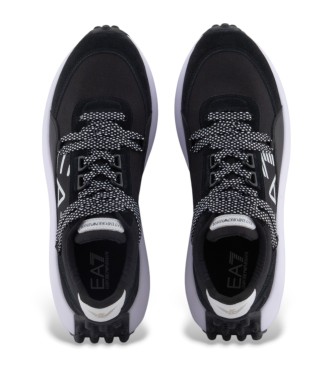 EA7 Black leather trainers