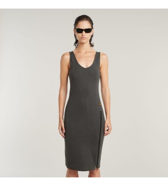 G-Star Asymmetric Zip overdyed dress black