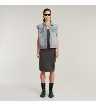 G-Star Asymmetric Zip overdyed dress black