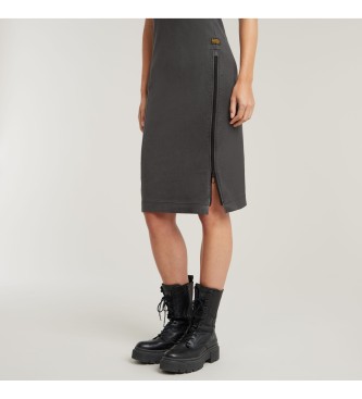 G-Star Asymmetric Zip overdyed dress black