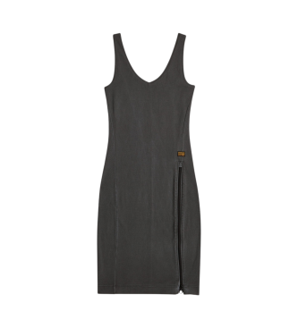 G-Star Asymmetric Zip overdyed dress black