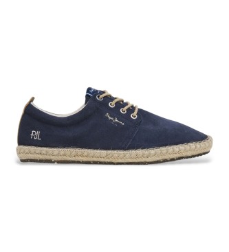 Pepe Jeans Tourist West navy leather trainers