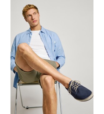 Pepe Jeans Tourist West navy leather trainers