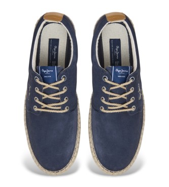 Pepe Jeans Tourist West navy leather trainers