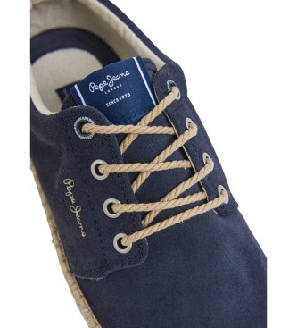 Pepe Jeans Tourist West navy leather trainers
