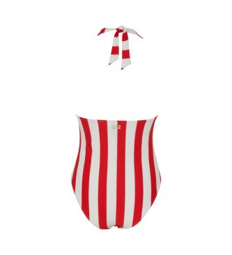 EA7 Red, white striped swimsuit