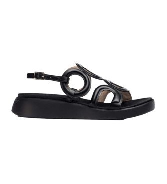 Wonders Arizona Leather Sandals Preto Preto